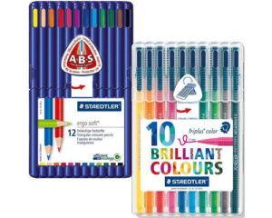 К-т Staedtler цв моливи 157 12цв+ флумастери 323 10 цв