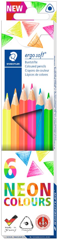 Цветни моливи Staedtler Ergosoft 157  Neon 6 цв