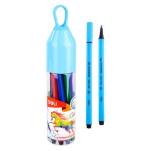 Флумастери Deli Colorun 12 цв в пластмасов тубус