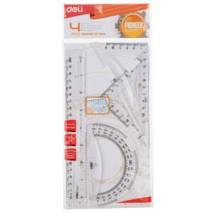 Комплект Deli Pioneer EG00512 линия 30см., тригълник и транспортир