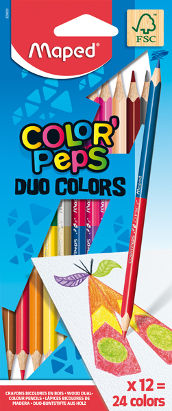 МОЛИВИ ЦВЕТНИ Мапед COLOR PEPS 12 бр .24 цв.