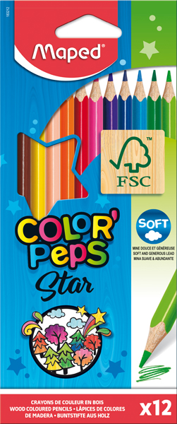 МОЛИВИ ЦВЕТНИ Мапед COLOR PEPS 12 цвята C3
