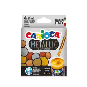 Темперни бои Carioca Metallic 6цв х 25 мл