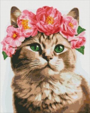 Диамантена мозайка IDEYKA, с подрамка, SOPHISTICATED CAT/Котка, 40х50 см