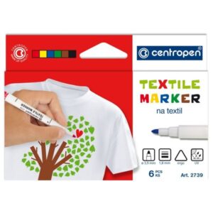 Флумастери за текстил Centropen 6цв