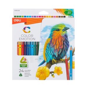 Цветни моливи Deli Color Emotion EC00220, триъгълно тяло, 24 цвята
